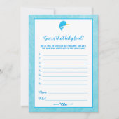 Blue Narwhal denk dat Baby Baby shower Game Kaart (Voorkant)
