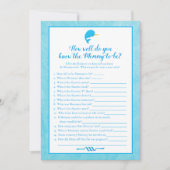 Blue Narwhal die mama het beste Baby shower spel k Kaart (Voorkant)