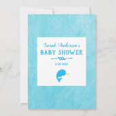 Blue Narwhal die mama het beste Baby shower spel k Kaart (Achterkant)