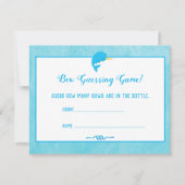 Blue Narwhal Guessing Count Baby shower Game Kaart (Voorkant)