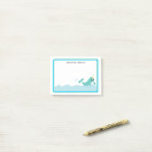 Blue Narwhal spatten in het water Post-it® Notes (Op bureau)