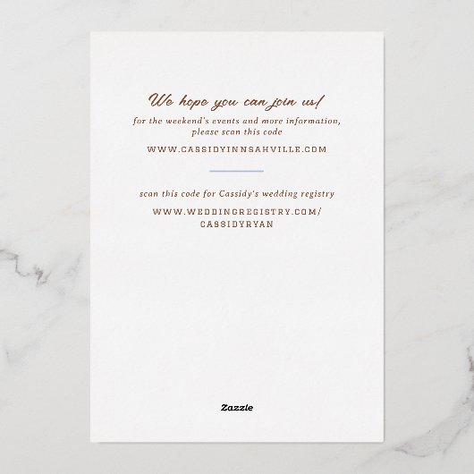 Blue Nash Bash Cowgirl Boot Bachelorette Party Folie Uitnodiging (Achterkant)