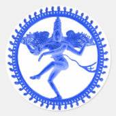 Blue Nataraja Ronde Sticker (Voorkant)