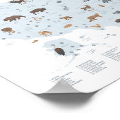 Blue National Parks Map Woodland Nursery Decor Poster (Hoek)