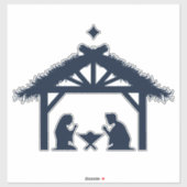 Blue Natitivity Scene Faith-gebaseerd op Kerstmis Sticker (Vel)