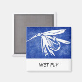 "Blue Natly Fly" FlyFishing Art Magnet (Voorkant / Achterkant)