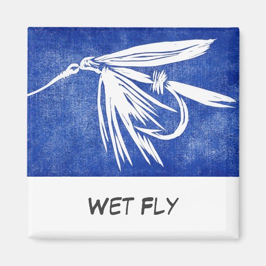 "Blue Natly Fly" FlyFishing Art Magnet (Voorkant)