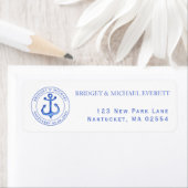 Blue Nautical Anchor | Aangepaste bruiloft Etiket (Insitu)