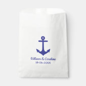 Blue Nautical Anchor Beach Destination Wedding Bedankzakje (Voorkant)