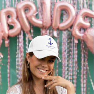 Blue Nautical Anchor Beach Destination Wedding Trucker Pet