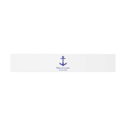Blue Nautical Anchor Beach Destination Wedding Uitnodigingen Wikkel (Vlak)