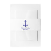 Blue Nautical Anchor Beach Destination Wedding Uitnodigingen Wikkel (Voorkant Voorbeeld)