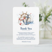 Blue Nautical Anchor Birthday Bedankkaart (Staand voorkant)