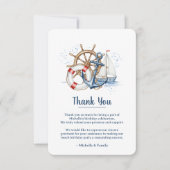Blue Nautical Anchor Birthday Bedankkaart (Voorkant)