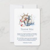 Blue Nautical Anchor Birthday Bedankkaart (Voorkant)