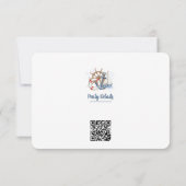 Blue Nautical Anchor Birthday Details QR Code RSVP Kaartje (Achterkant)
