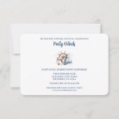 Blue Nautical Anchor Birthday Details QR Code RSVP Kaartje (Voorkant)