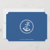 Blue Nautical Anchor Birthday Party nodigt uit Kaart (Achterkant)