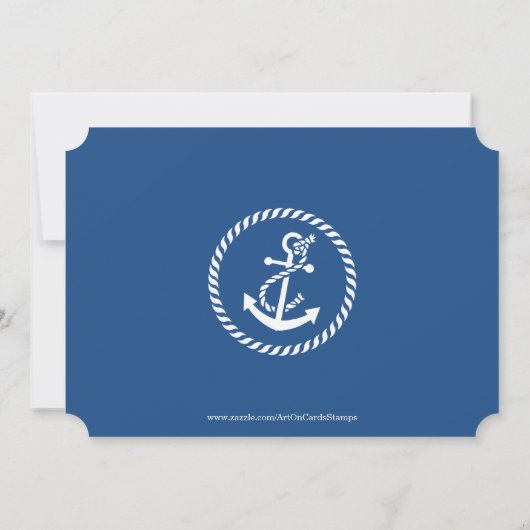 Blue Nautical Anchor Birthday Party nodigt uit Kaart (Achterkant)