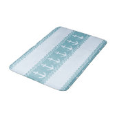 Blue Nautical Anchor Coastal Stripes Badmat (Gekanteld)