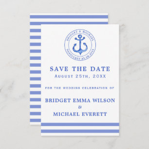 Blue Nautical Anchor   De datum van de bruiloft op Save The Date