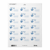 Blue Nautical Anchor Etiket (Full Sheet)