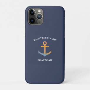 Blue Nautical Anchor jachtclub boot jachthaven Case-Mate iPhone Case
