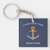 Blue Nautical Anchor jachtclubboot welkom aan boor Sleutelhanger (voorkant)