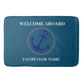 Blue Nautical Anchor-jachtopboot marina welcom Badmat (Voorkant)