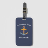 Blue Nautical Anchor-jachtopboot marina welcom Bagagelabel (Voorkant (verticaal))
