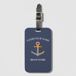 Blue Nautical Anchor-jachtopboot marina welcom Bagagelabel