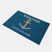 Blue Nautical Anchor-jachtopboot marina welcom Deurmat (Schuin)