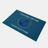 Blue Nautical Anchor-jachtopboot marina welcom Deurmat (Schuin)