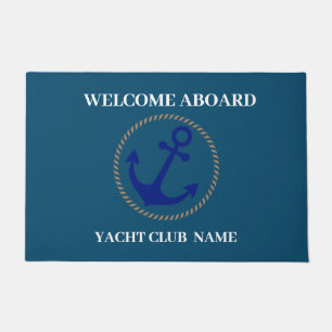 Blue Nautical Anchor-jachtopboot marina welcom Deurmat