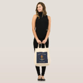 Blue Nautical Anchor-jachtopboot marina welcom Tote Bag (Voorkant (model))