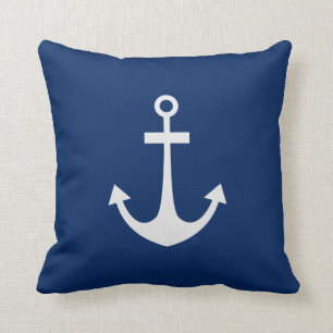 Blue Nautical Anchor Kussen