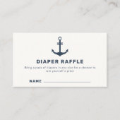 Blue Nautical Anchor Luier Raffle Baby shower Informatiekaartje (Voorkant)