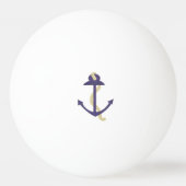 Blue Nautical Anchor Pingpongbal (Voorkant)
