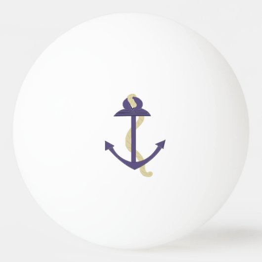 Blue Nautical Anchor Pingpongbal (Achterkant)