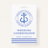 Blue Nautical Anchor | Weddenschap Badge (Achterkant)