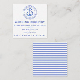 Blue Nautical Anchor Wedding Registry Insert Card Informatiekaartje