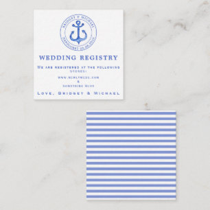 Blue Nautical Anchor Wedding Registry Insert Card Informatiekaartje