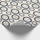 Blue Nautical Anchors Verjaardag Cadeaupapier (Hoek)