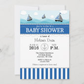 Blue Nautical Baby shower Invitation Kaart (Voorkant)