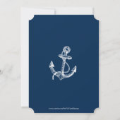Blue Nautical Boat Anchor Birthday Party nodigt ui Kaart (Achterkant)