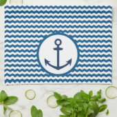 Blue Nautical Boating Anchor Kitchen Towel Theedoek (Gevouwen)