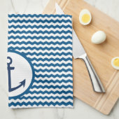 Blue Nautical Boating Anchor Kitchen Towel Theedoek (Quarter Fold)