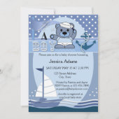 Blue Nautical Boy Baby shower Uitnodiging (Voorkant)
