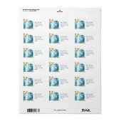 Blue Nautical Coastal Monogram Label (Full Sheet)