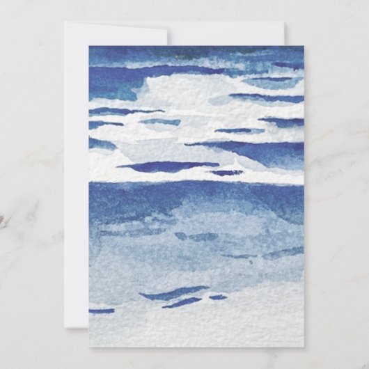 Blue Nautical Coastal Zee Bridal Shower Invitation Kaart (Achterkant)